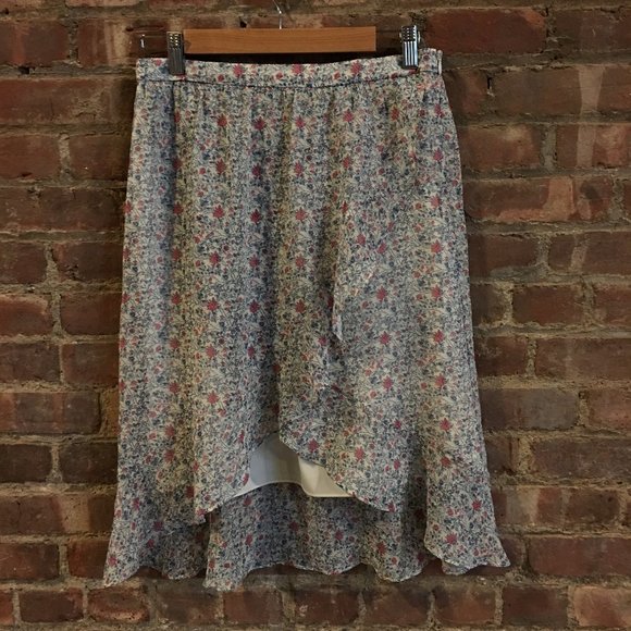 Madewell High Low Flowered Skirt - Picture 1 of 5